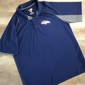 NFL Team Apparel TX3 Cool Denver Broncos Mens Large Polo Shirt